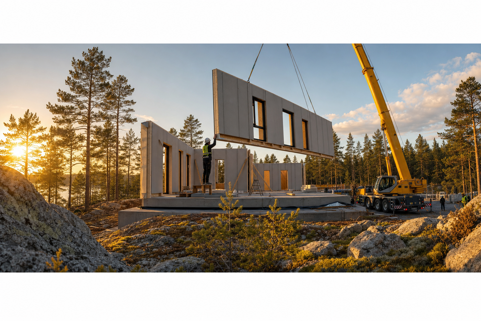 Modular kit home assembly on site